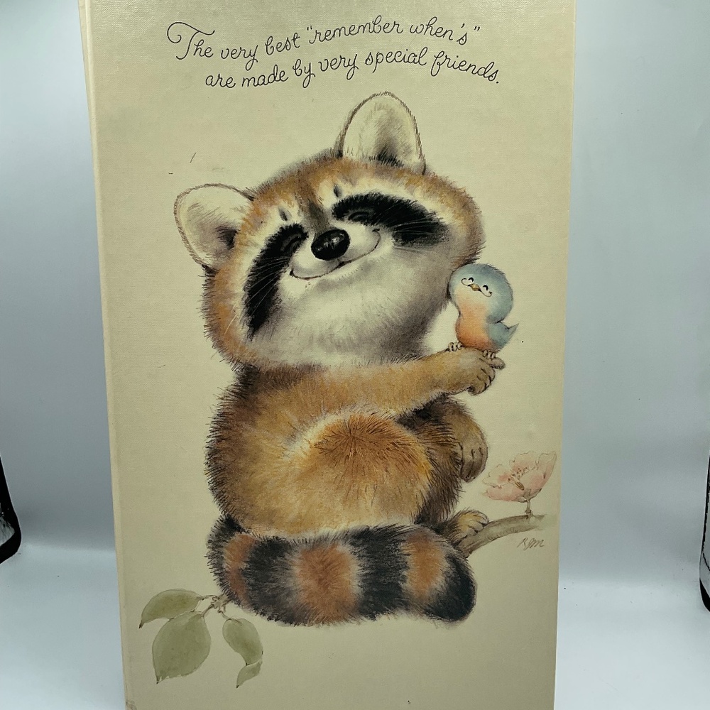 Vintage Critter Sitters Raccoon Photo Album Hallmark RARE 1970s